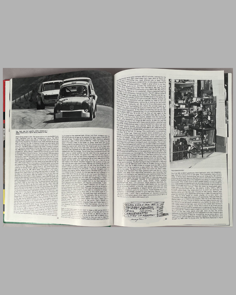 Abarth - King of Small Cars book by Alfred S. Cosentino, 2004 2