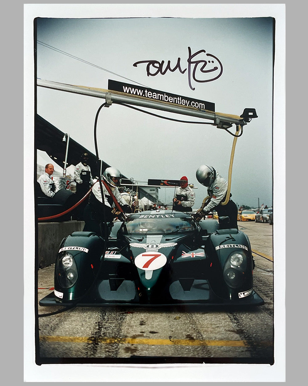 Bentley at Sebring 2003 color photograph, autographed by Kristensen