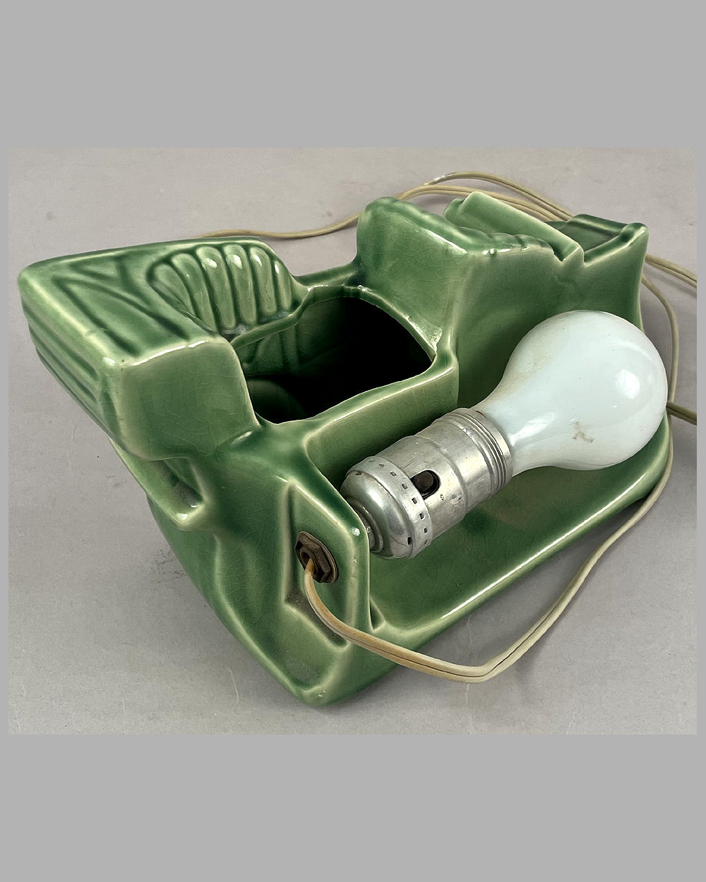 Brass car desk lamp with pen holder by Buckingham Ceramics 3