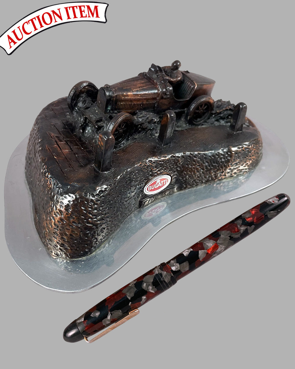 Bugatti Type 35B bronze sculpture, 1994