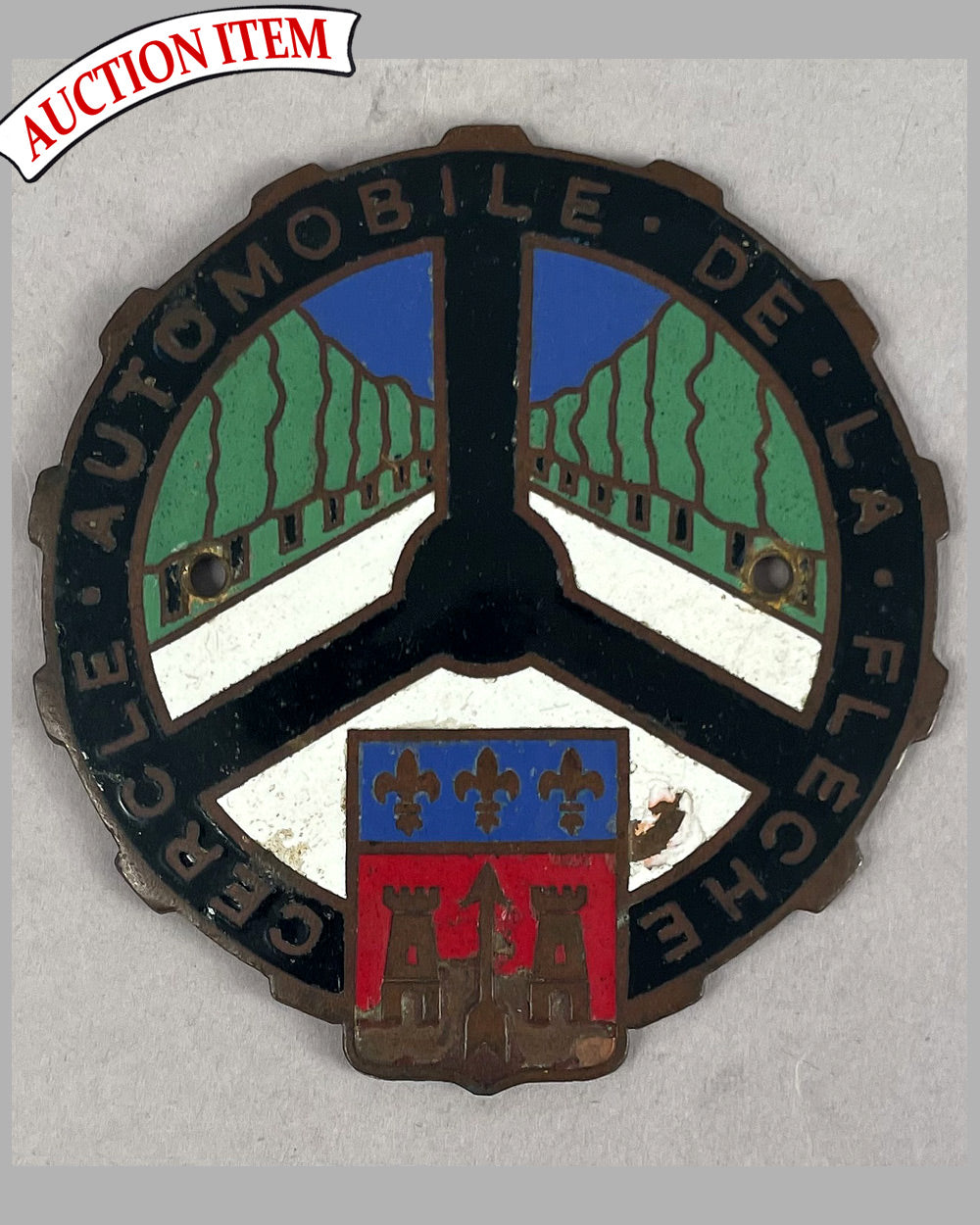 Cercle Automobile de la Flèche vintage 1950’s grill badge