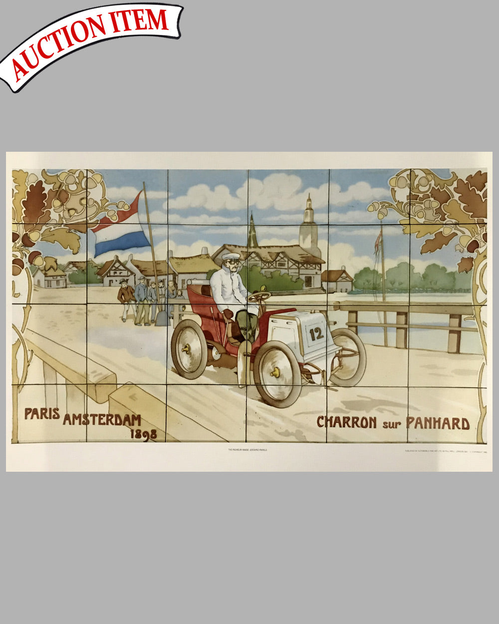 Paris - Amsterdam 1898 - Charron sur Panhard multicolor print by Ernest Montaut 1985