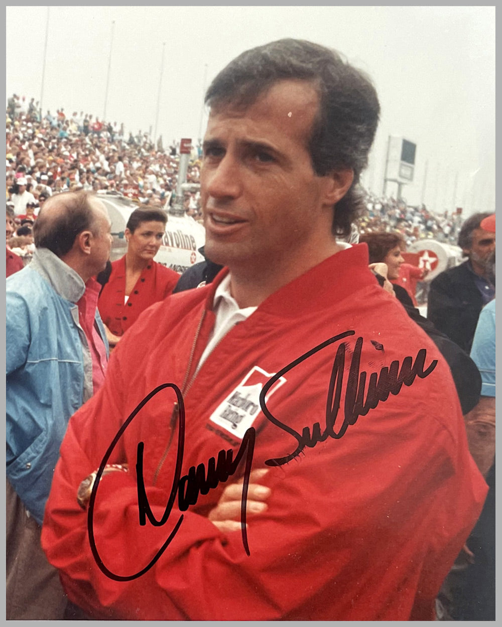 Renè Dreyfus and Danny Sullivan autographed color photograph by Jacques Grelley 3