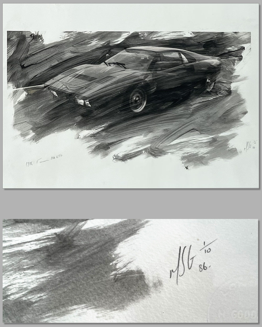 1986 Ferrari 288 GTO b&w photograph by Martyn Goddard 2