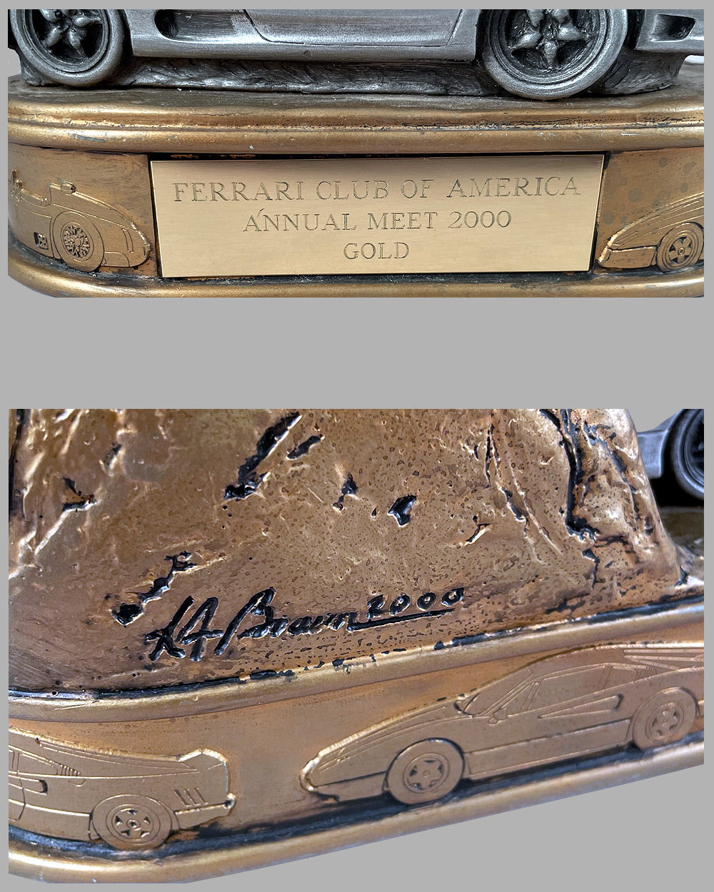 Ferrari Club of America gold trophy by Larry Braun 5