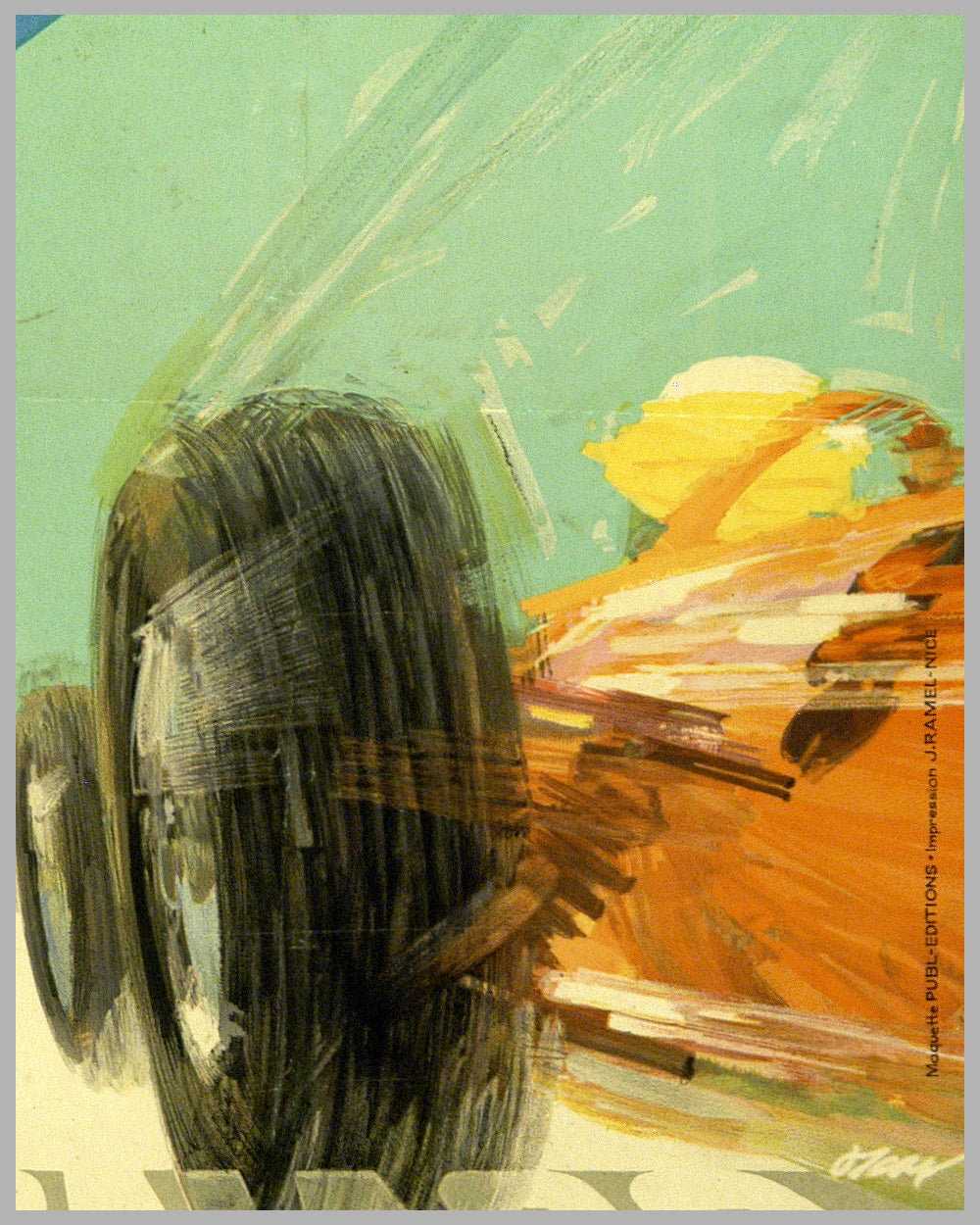 1964 Grand Prix of Monaco original official event poster by J. Ramel, France