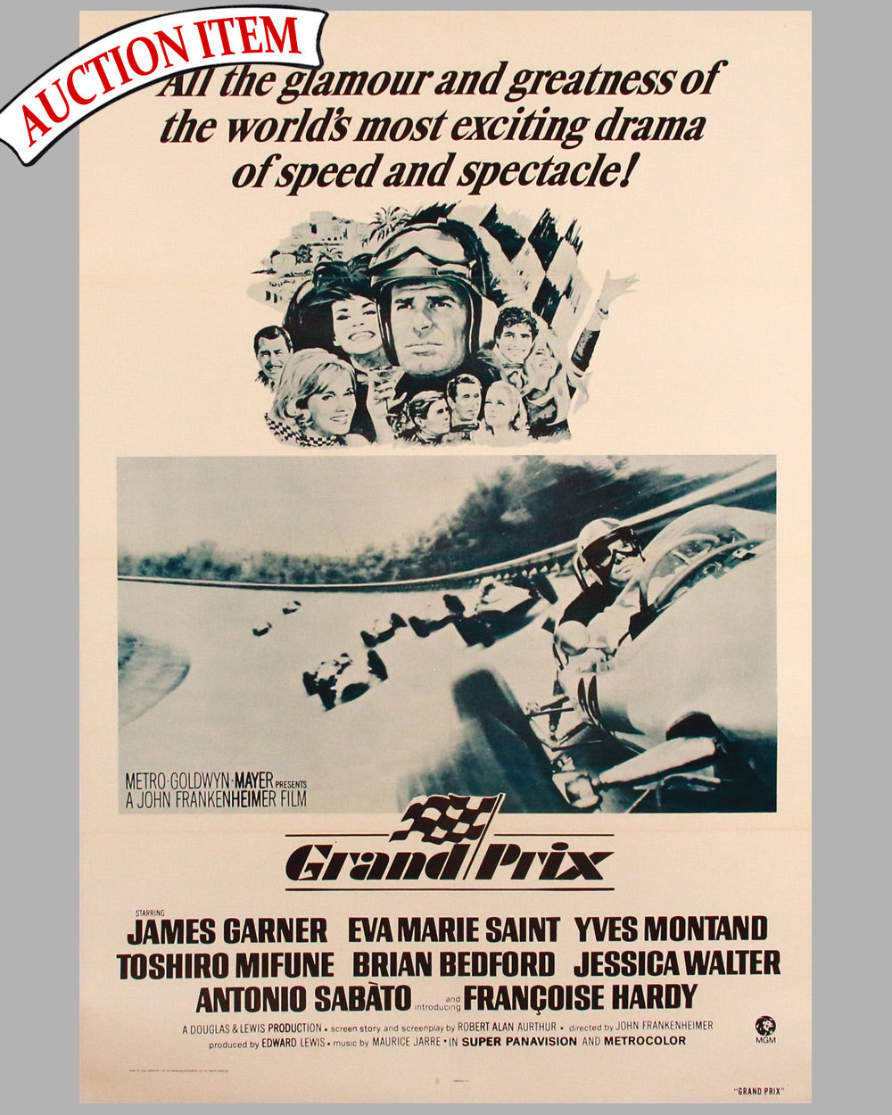 1971 Grand Prix original movie poster, re-release of 1966 movie