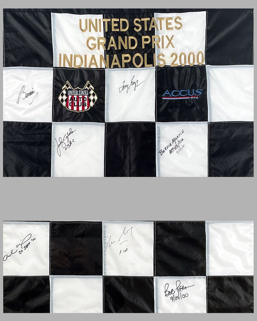 United States Grand Prix Indianapolis 2000 autographed checkered flag 3