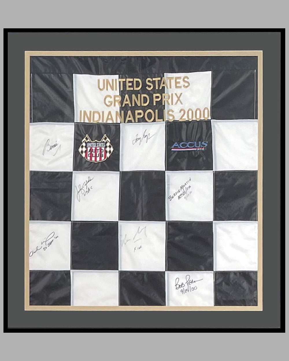 United States Grand Prix Indianapolis 2000 autographed checkered flag