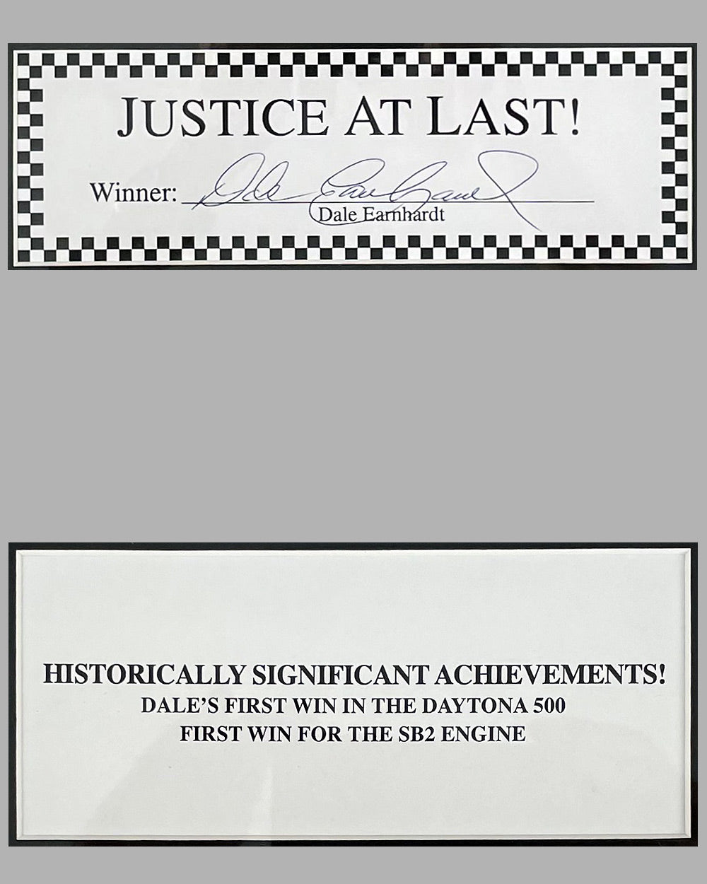 Justice at Last montage autographed by Dale Earnhardt 4