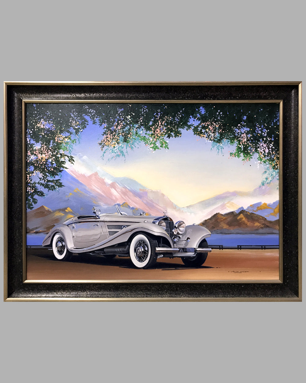 Mercedes Benz 500K acrylic on canvas painting by Charles Maher