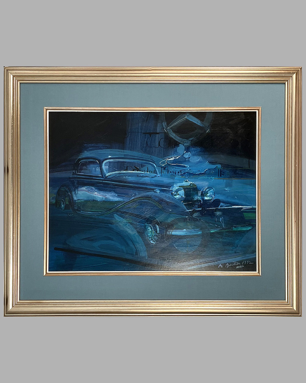 Mercedes-Benz 540K painting by George Bartell, 1992