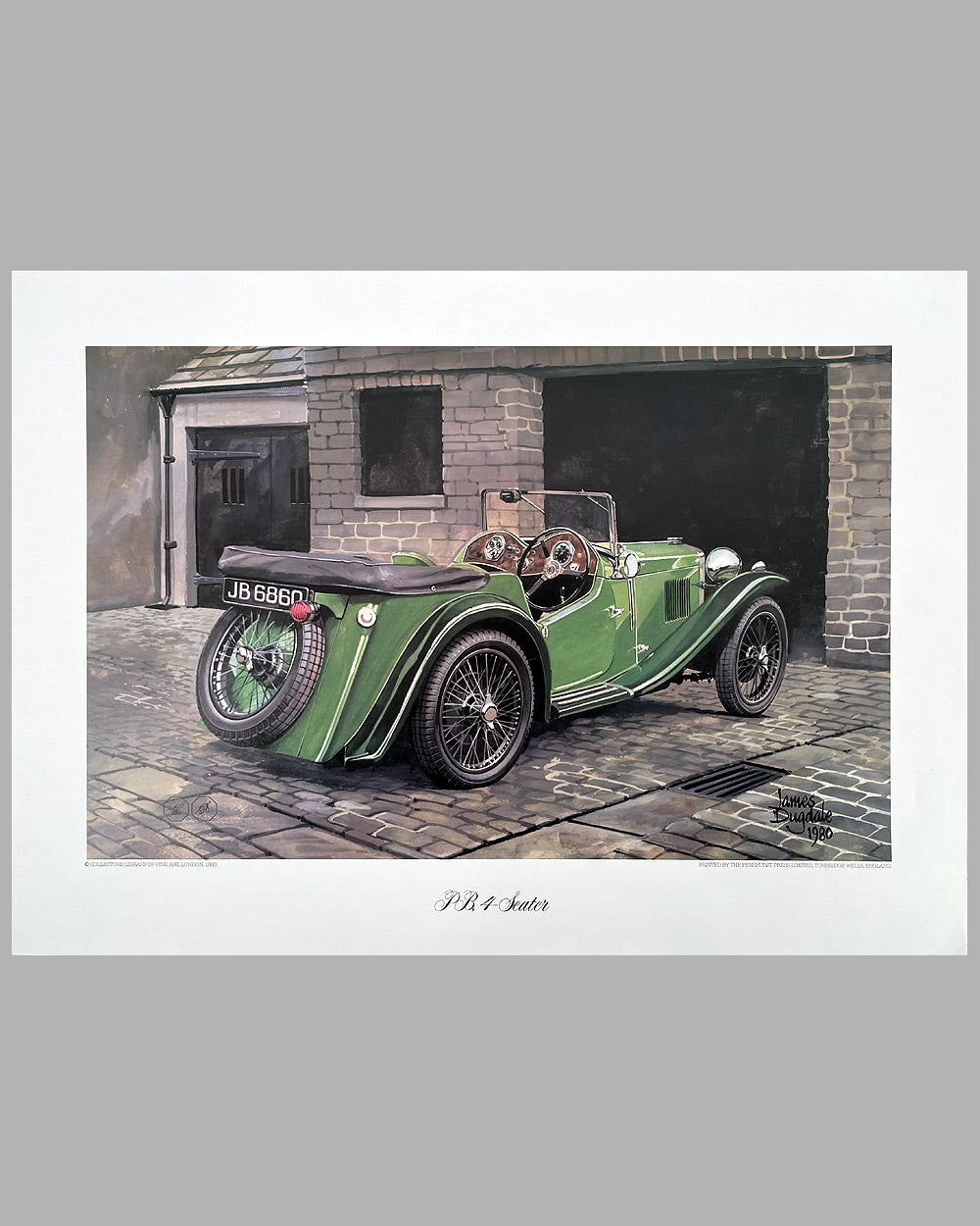 MG PB 4 Seater 1935-36 print by John Dugdale, 1980