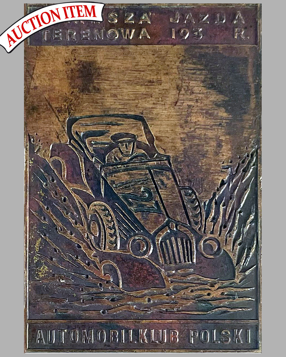 Polish Rally plaque, 1930’s, from the “Automobile Klub Polski”