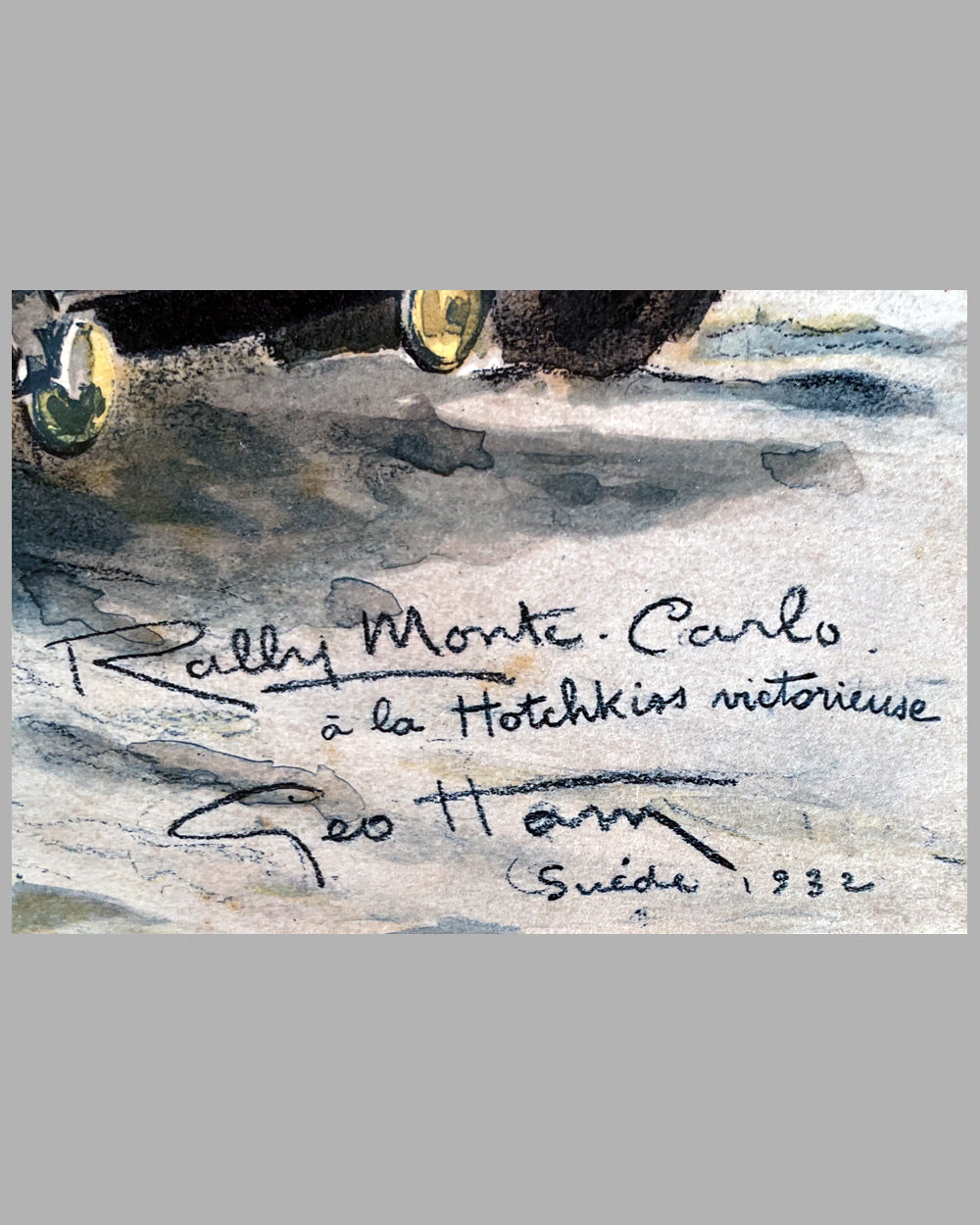 Rally de Monte Carlo 1932 period lithograph by Geo Ham 3
