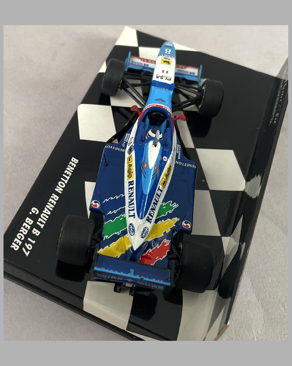 Benetton Renault B 197 Formula 1 model by Minichanps, autographed by Berger 3