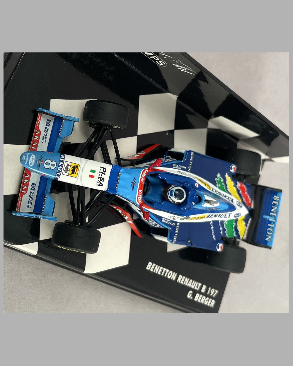 Benetton Renault B 197 Formula 1 model by Minichanps, autographed by Berger 4