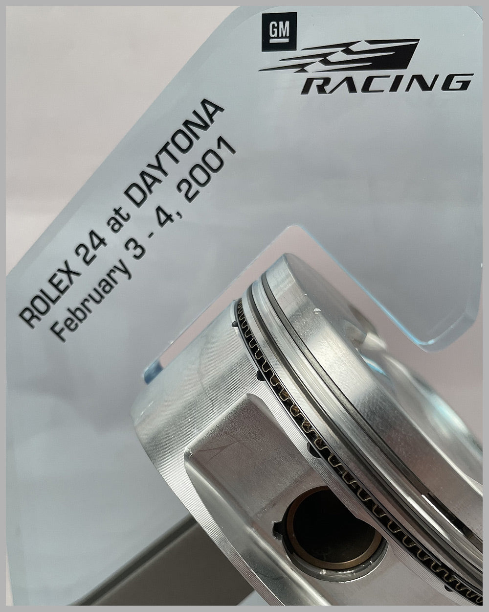Piston and rod assembly from the Corvette C5R driven at the 24 Hours of Daytona in 2001