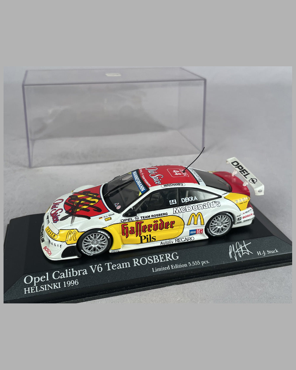 Hans Joachim Stuck’s 1996 Opel Calibra by Paul’s Model Art, Minichamps, autographed by the driver