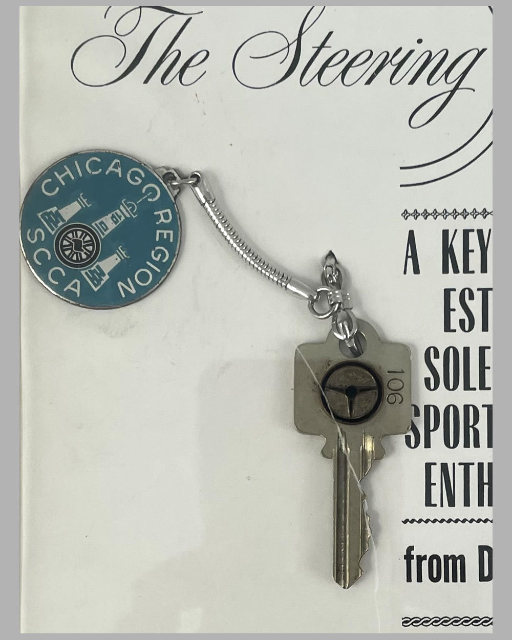 Members key and keychain for the Steering Wheel Club on N. La Salle St. in Chicago 2