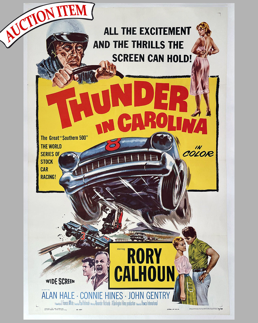 Thunder in Carolina original movie poster, 1960