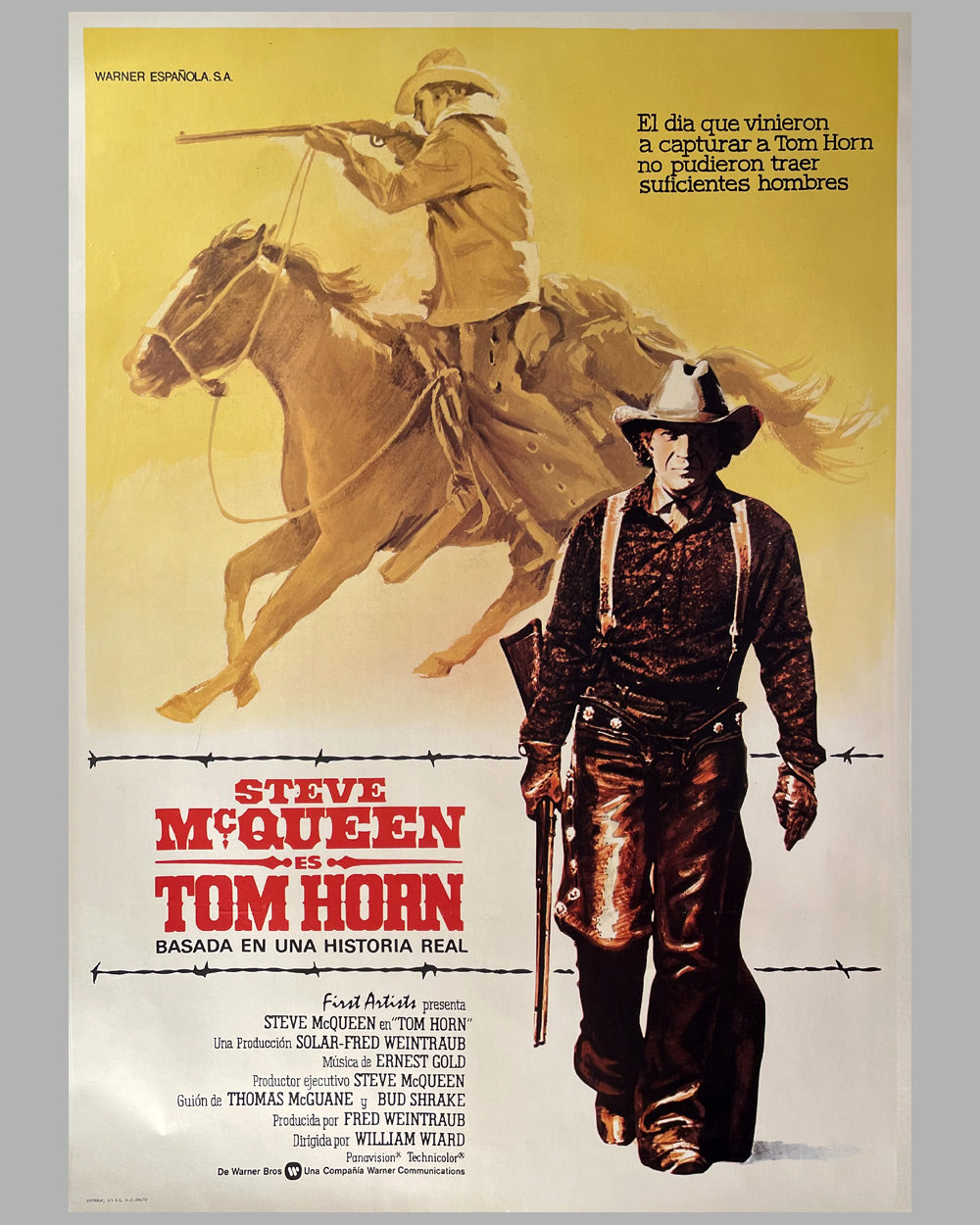 Tom Horn movie poster featuring Steve McQueen as a frontiersman, 1980