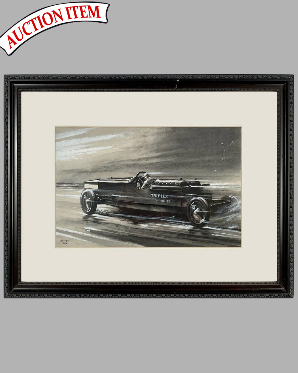 Triplex by White, 1928 black and white painting by George Lane, U.K.