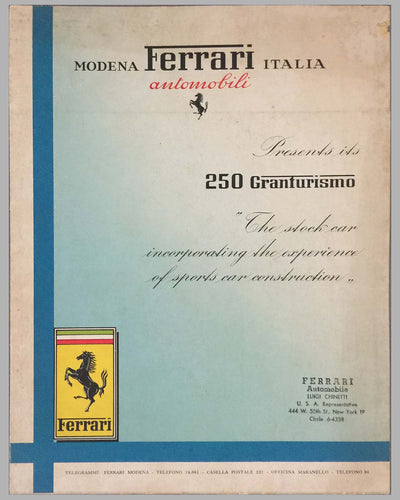 Ferrari 250 Granturismo (Boano) original factory sales brochure