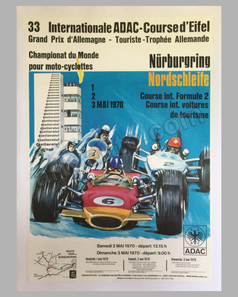 Formula 2 Grand Prix of Nurburgring on the Nordschleife original race poster, 1970