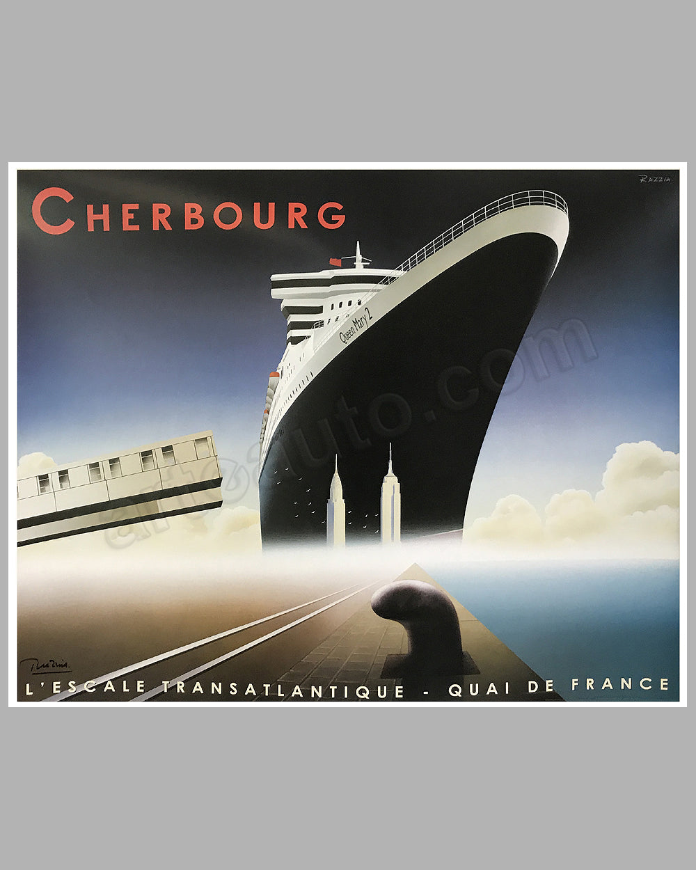 Cherbourg l' Escale Transatlantique large poster by Razzia
