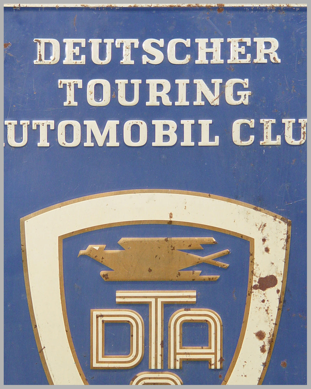Deutscher Touring Automobil Club stamped tin sign, ca. 1950's 2