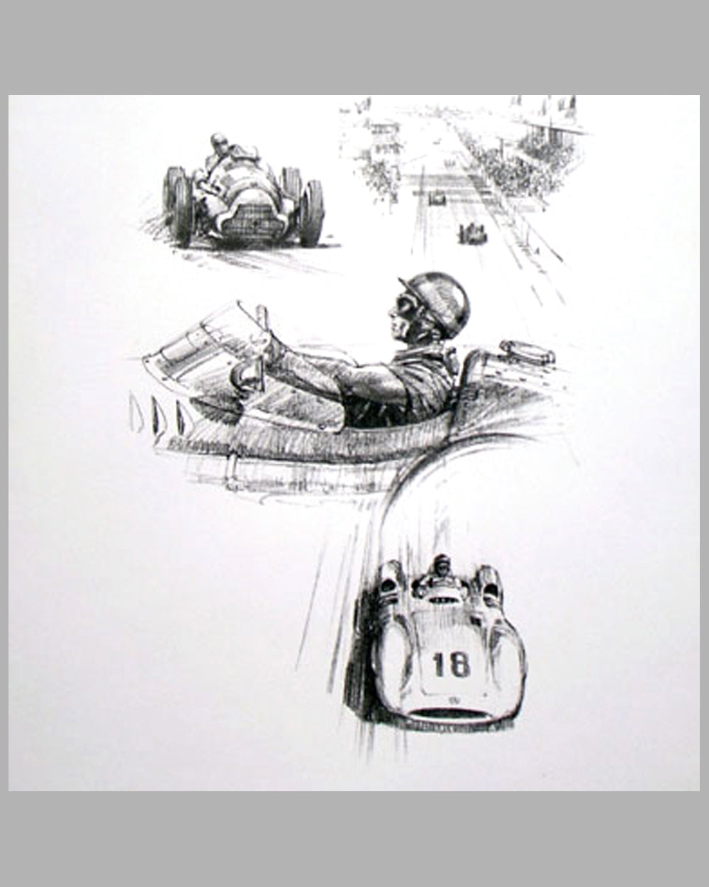 Fangio Montage print by Michael Turner 2