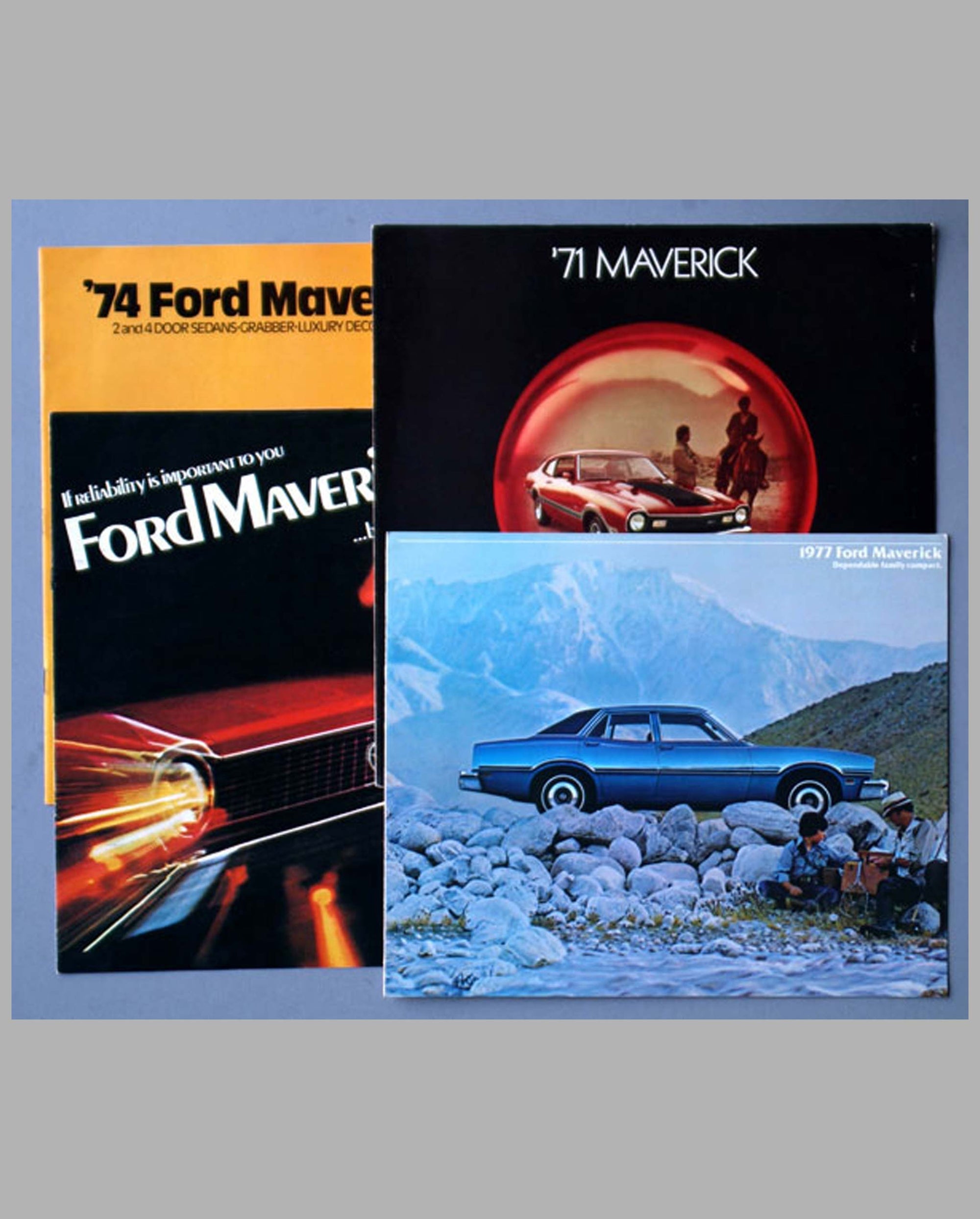 Four 1971-1977 Ford Maverick sales brochures