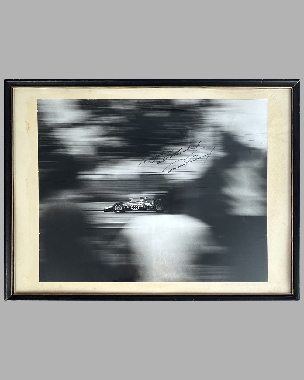 Dan Gurney autographed photograph from the personal collection of John Lamm