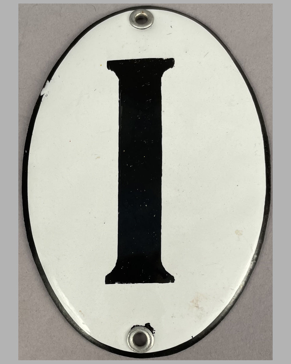 "I" Italy enamel sign