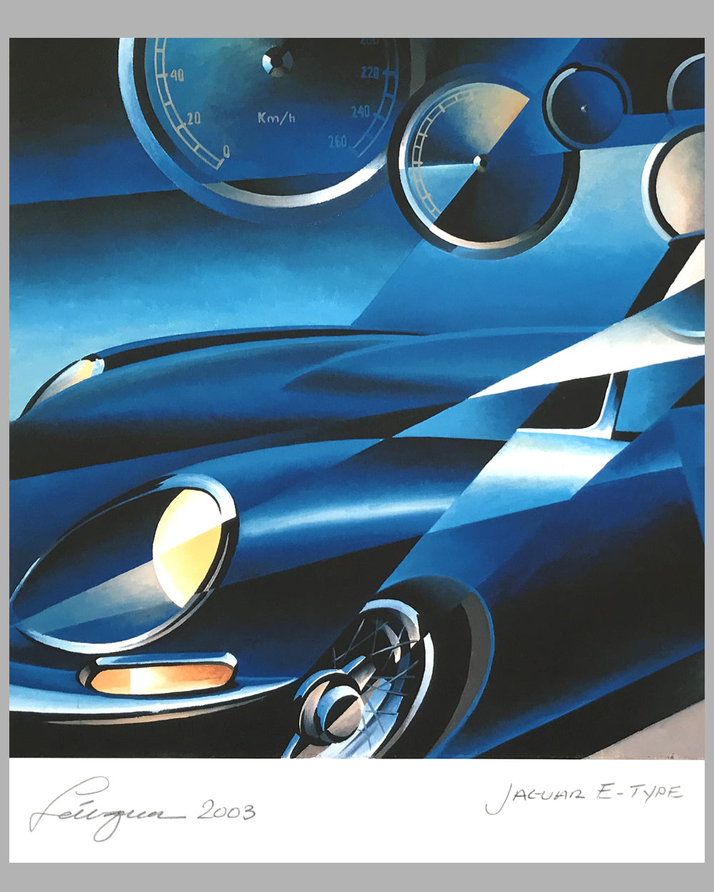 Jaguar E Type giclée by Alain Lévesque
