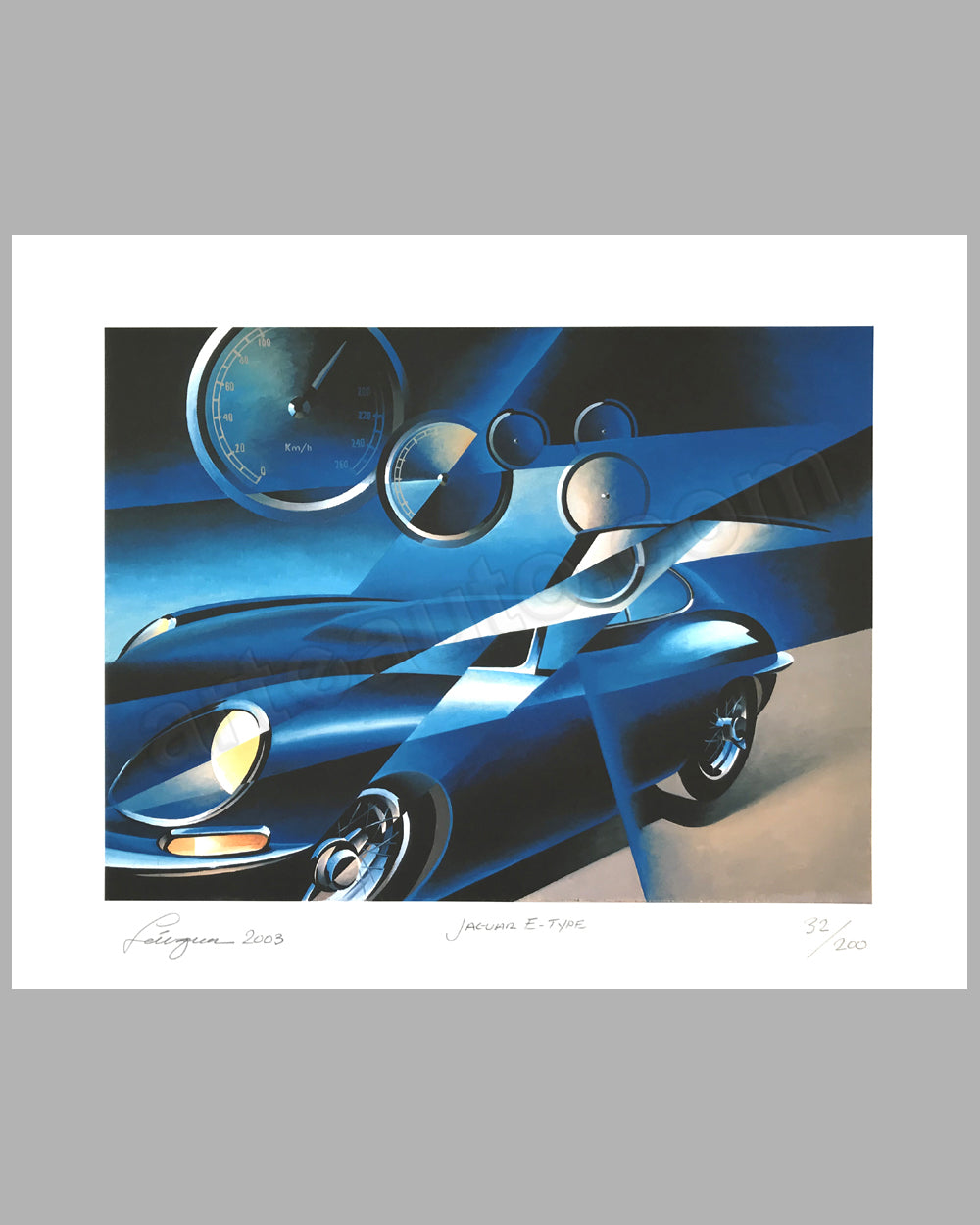 Jaguar E Type giclée by Alain Lévesque