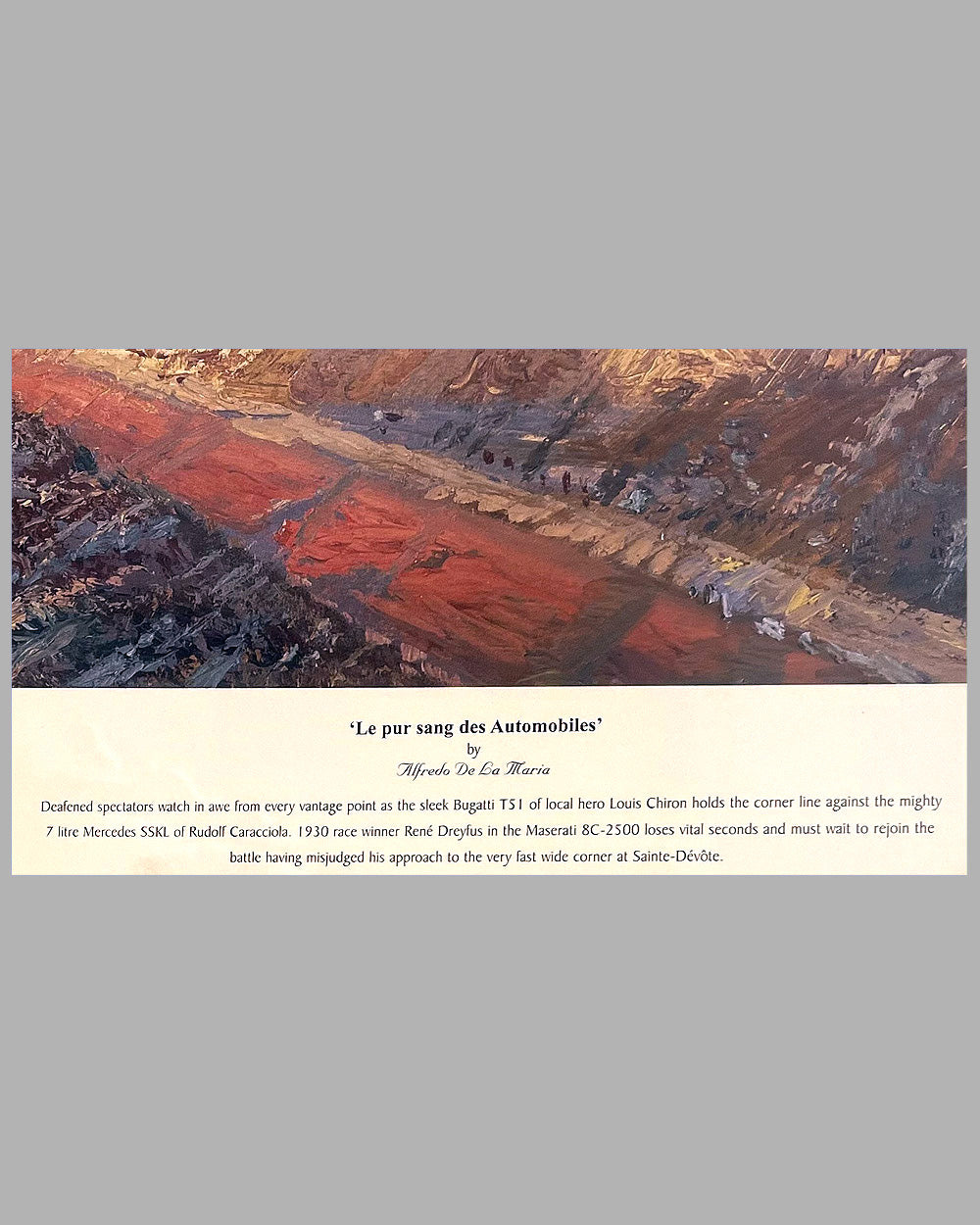 Le Pur Sang des Automobiles numbered print by Alfredo de La Maria 5
