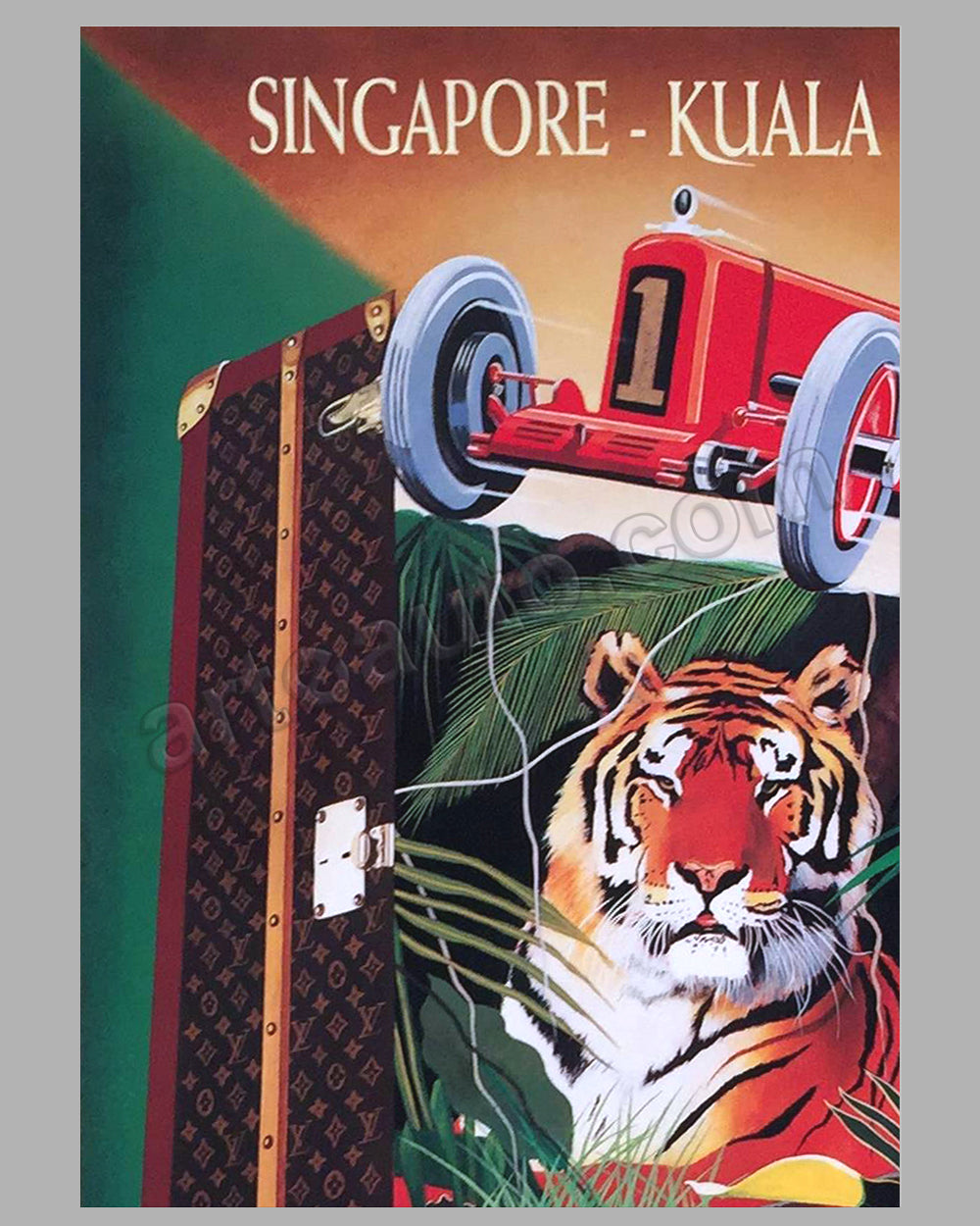 Louis Vuitton Vintage Equator Run 1993 Large event poster by Razzia