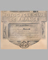 1930 Motorcycle Club de France diploma by Geo Ham
