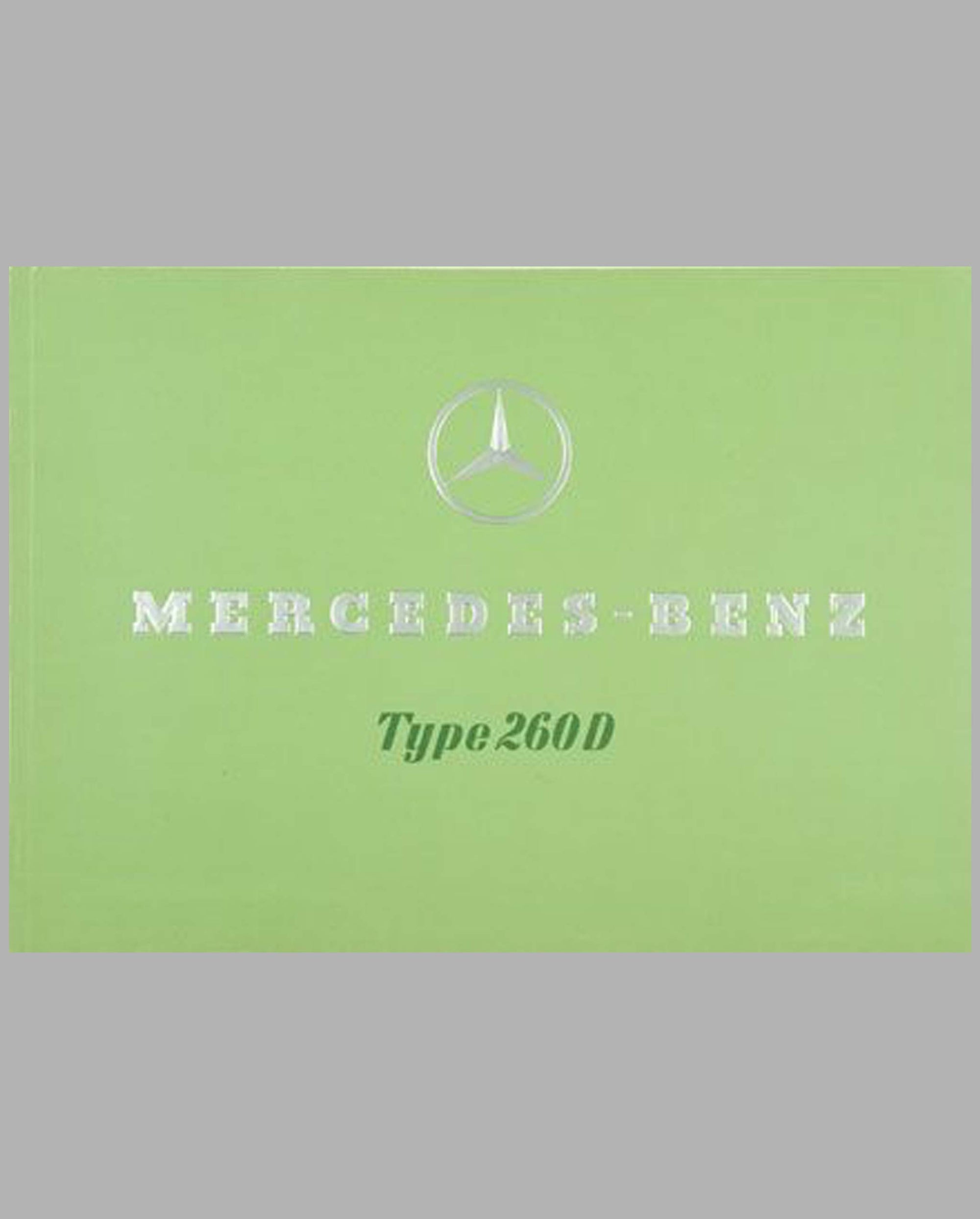 Mercedes-Benz 260D prestige color catalog factory reprint