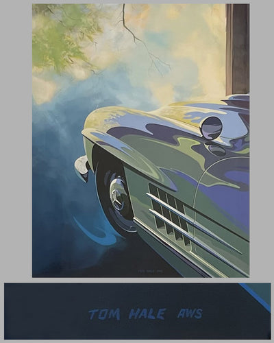 Mercedes 300SL acrylic on art board painting by Tom Hale 2