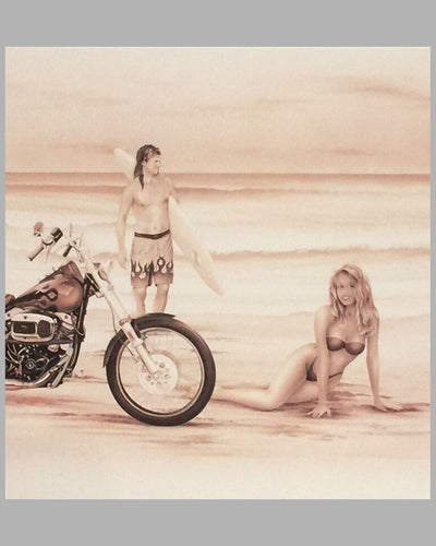 The Eighties - Harleys on the Beach sepia-tone print by Francois Bruere 3