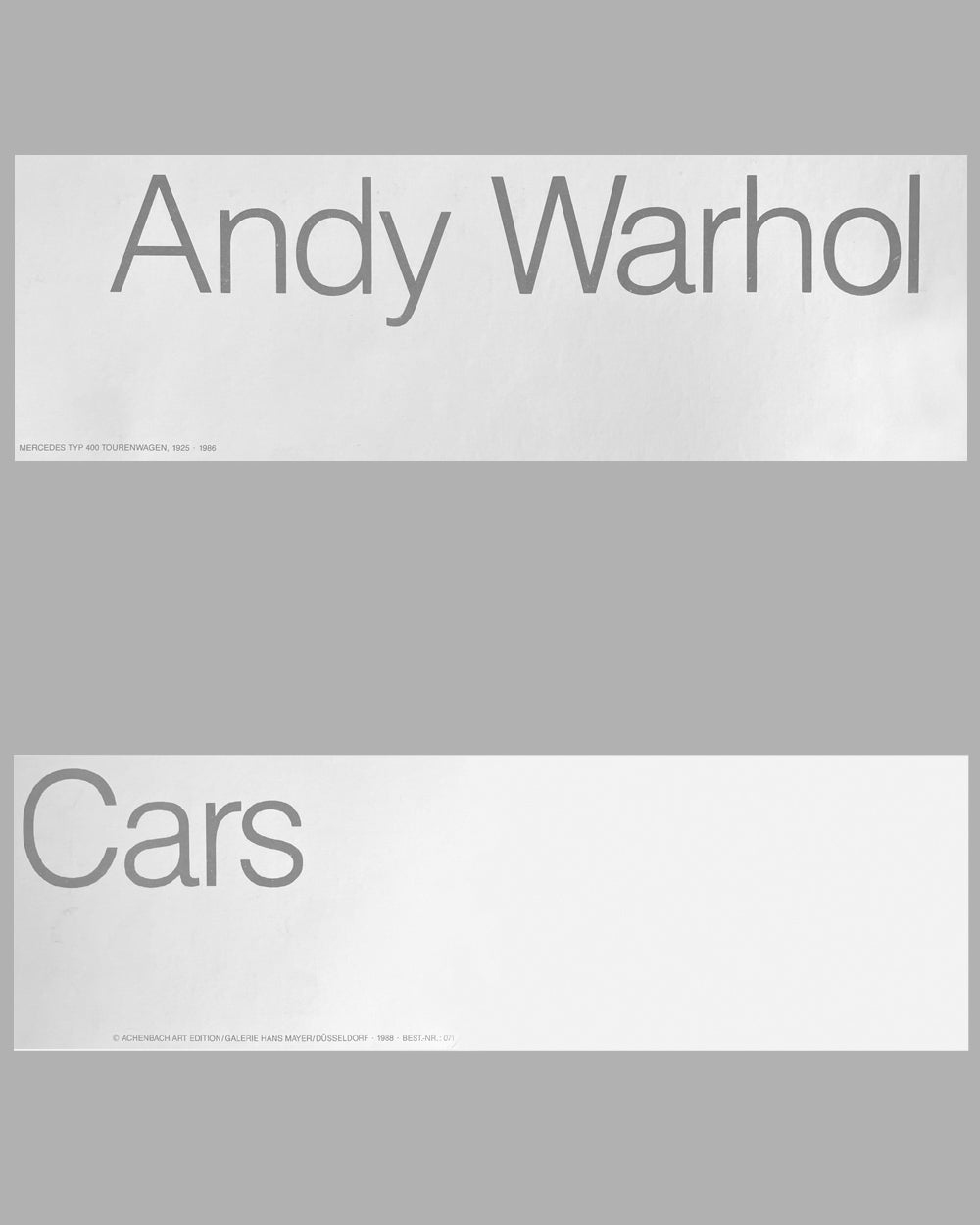 Mercedes Tourenwagen 1925 poster by Andy Warhol 5