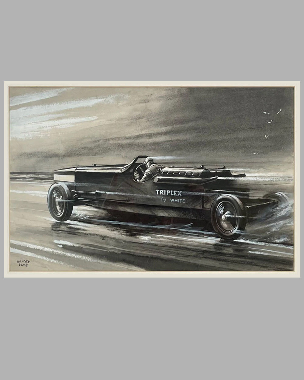 Triplex by White, 1928 black and white painting by George Lane