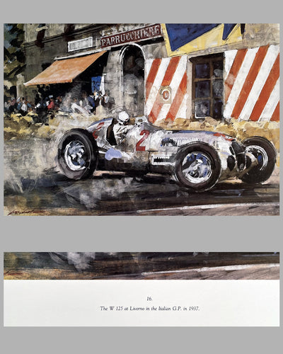 Mercedes W125 at Livorno in the Grand Prix of Italy in 1937 print, 1980 2