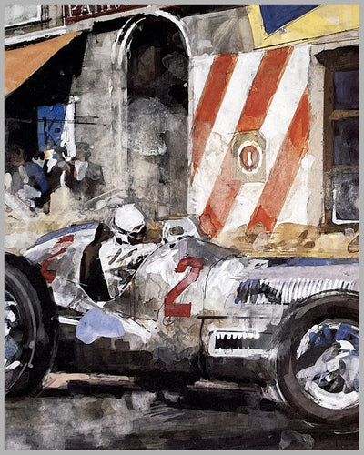 Mercedes W125 at Livorno in the Grand Prix of Italy in 1937 print, 1980 3