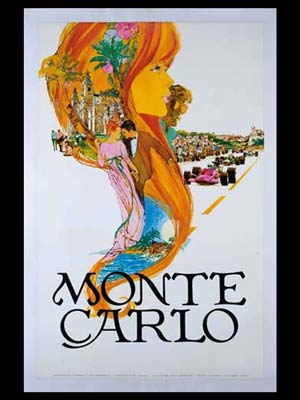 Monte Carlo original tourism poster by Steve Carpenter