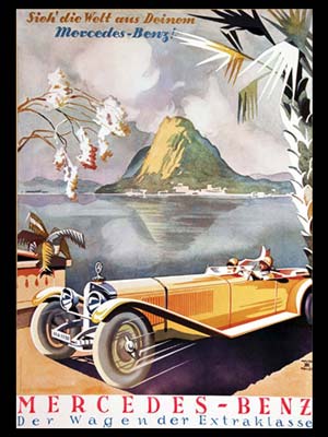 Mercedes-Benz advertising poster by Walter Muller