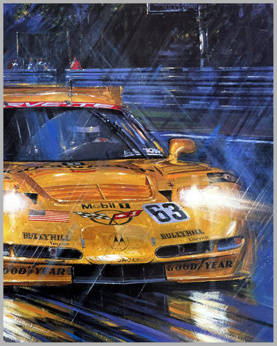 Thunder & Lightning – Le Mans 2001 print by Nicholas Watts, autographed by 6 drivers 3